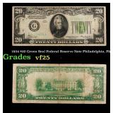1934 $20 Green Seal Federal Reserve Note Philadelp