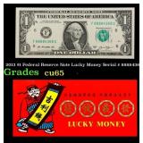 2013 $1 Federal Reserve Note Lucky Money Serial #