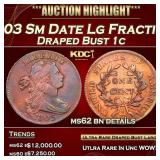 1803 Sm Date Lg Fraction Draped Bust Large Cent 1c