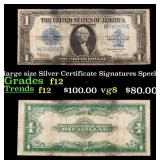 1923 $1 large size Silver Certificate Grades f, fi