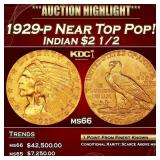 1929-p Gold Indian Quarter Eagle Near Top Pop! 2.5