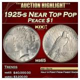 1925-s Peace Dollar Near Top Pop 1 ms65 SEGS