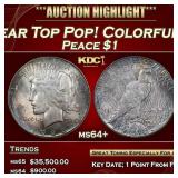 1925-s Peace Dollar Near Top Pop! Colorfully Toned