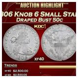 1806 Draped Bust Half Dollar Knob 6 Small Stars 50