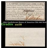 1863 Confederate States of America CSA $60 Note Gr