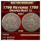 1796 Reverse 1795 Draped Bust Large Cent 1c vf30 S