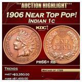 1906 Proof Indian Cent Near Top Pop! 1c pr66+ rb S