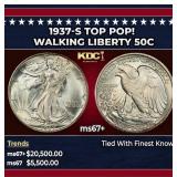 1937-s Walking Liberty Half Dollar TOP POP! 50c ms