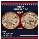 1926-p Buffalo Nickel 5c ms66+ SEGS