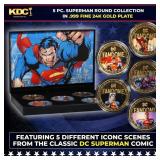 5 Coin DC Comic Book Superman Gold Plated Round Co