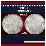 1888-p Morgan Dollar $1 Grades ms63+