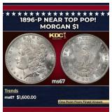 1896-p Morgan Dollar Near Top Pop! $1 ms67 SEGS