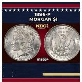 1896-p Morgan Dollar $1 Grades ms63+