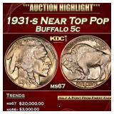 1931-s Buffalo Nickel Near Top Pop 5c ms67 SEGS