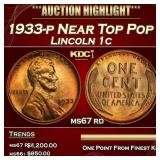 1933-p Lincoln Cent Near Top Pop 1c ms67 rd SEGS