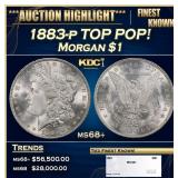 1883-p Morgan Dollar TOP POP! $1 ms68+ SEGS