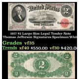 1917 $2 Large Size Legal Tender Note Thomas Jeffer