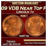 1909 VDB Lincoln Cent Near Top Pop! 1c ms67 rd SEG
