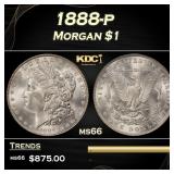 1888-p Morgan Dollar $1 Grades ms66