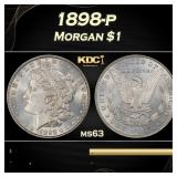 1898-p Morgan Dollar $1 Grades ms63