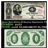 1891 $1 Treasury Note Edwin M Stanton Grades Selec