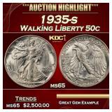 1935-s Walking Liberty Half Dollar 50c ms65 SEGS
