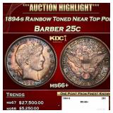 1894-s Barber Quarter Rainbow Toned Near Top Pop 2