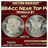 1884-cc Morgan Dollar Near Top Pop $1 ms67 pl SEGS