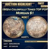 1902-o Morgan Dollar Colorfully Toned TOP POP! $1