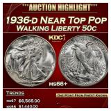 1936-d Walking Liberty Half Dollar Near Top Pop 50