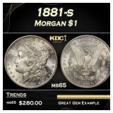 1881-s Morgan Dollar $1 Grades ms65