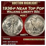 1936-p Walking Liberty Half Dollar Near Top Pop 50