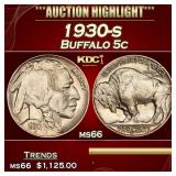 1930-s Buffalo Nickel 5c ms66 SEGS