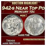 1942-s Mercury Dime Near Top Pop! 10c ms68 FSB SEG