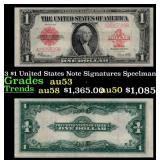 1923 $1 United States Note Grades Select AU Signat