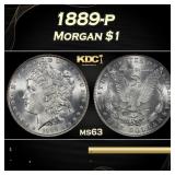 1889-p Morgan Dollar $1 Grades ms63