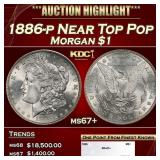 1886-p Morgan Dollar Near Top Pop $1 ms67+ SEGS