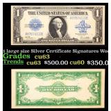 1923 $1 large size Silver Certificate Grades Selec