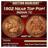 1902 Indian Cent Near Top Pop! 1c ms67 rd SEGS