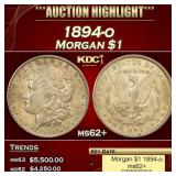 1894-o Morgan Dollar $1 ms62+ USCG