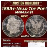 1883-p Morgan Dollar Near Top Pop! $1 ms65+ DMPL S
