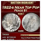 1922-s Peace Dollar Near Top Pop $1 ms66 SEGS