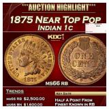 1875 Indian Cent Near Top Pop 1c ms66 rb SEGS