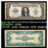 1923 $1 large size Silver Certificate Grades xf Si
