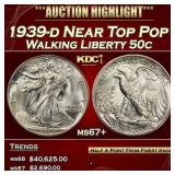 1939-d Walking Liberty Half Dollar Near Top Pop 50