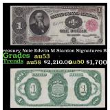 1891 $1 Treasury Note Edwin M Stanton Grades Selec