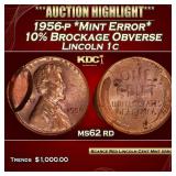 PCGS 1956-p *Mint Error* 10% Brockage Obverse Linc