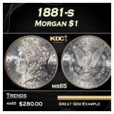 1881-s Morgan Dollar $1 Grades ms65