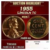 1955 Proof Lincoln Cent 1c pr69 rd SEGS