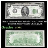 1928A $100 Green Seal Federal Reserve Note "Redeem